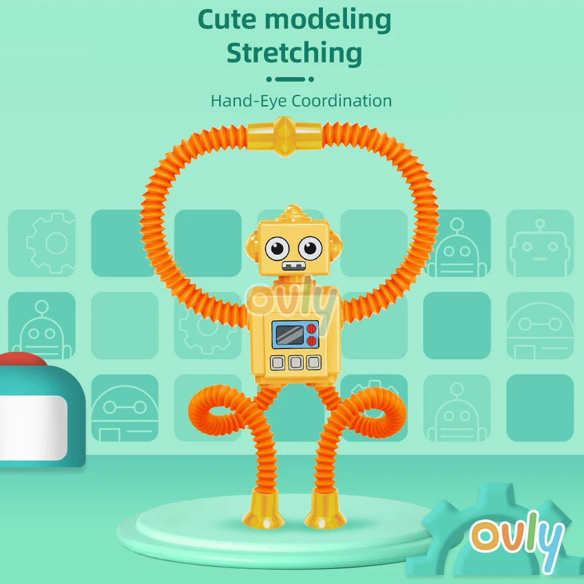 Robot Fidget Flexible con Conectores – Estimulación Táctil y Juego Creativo