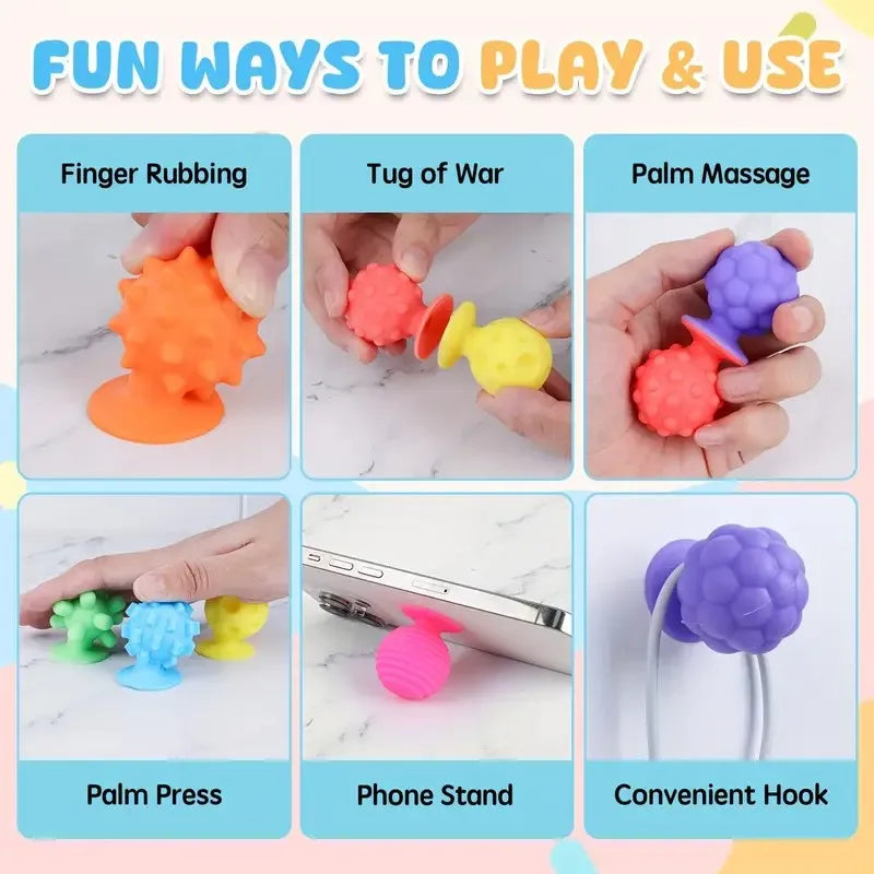Fidget Sensorial con Ventosas – Estimulación Táctil y Juego Montessori