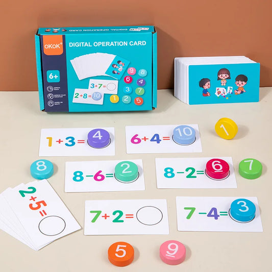 Tablero de cálculo de números Montessori para niños, conjunto de operación matemática, ayuda educativa para entrenamiento de pensamiento lógico, juguetes de matemáticas