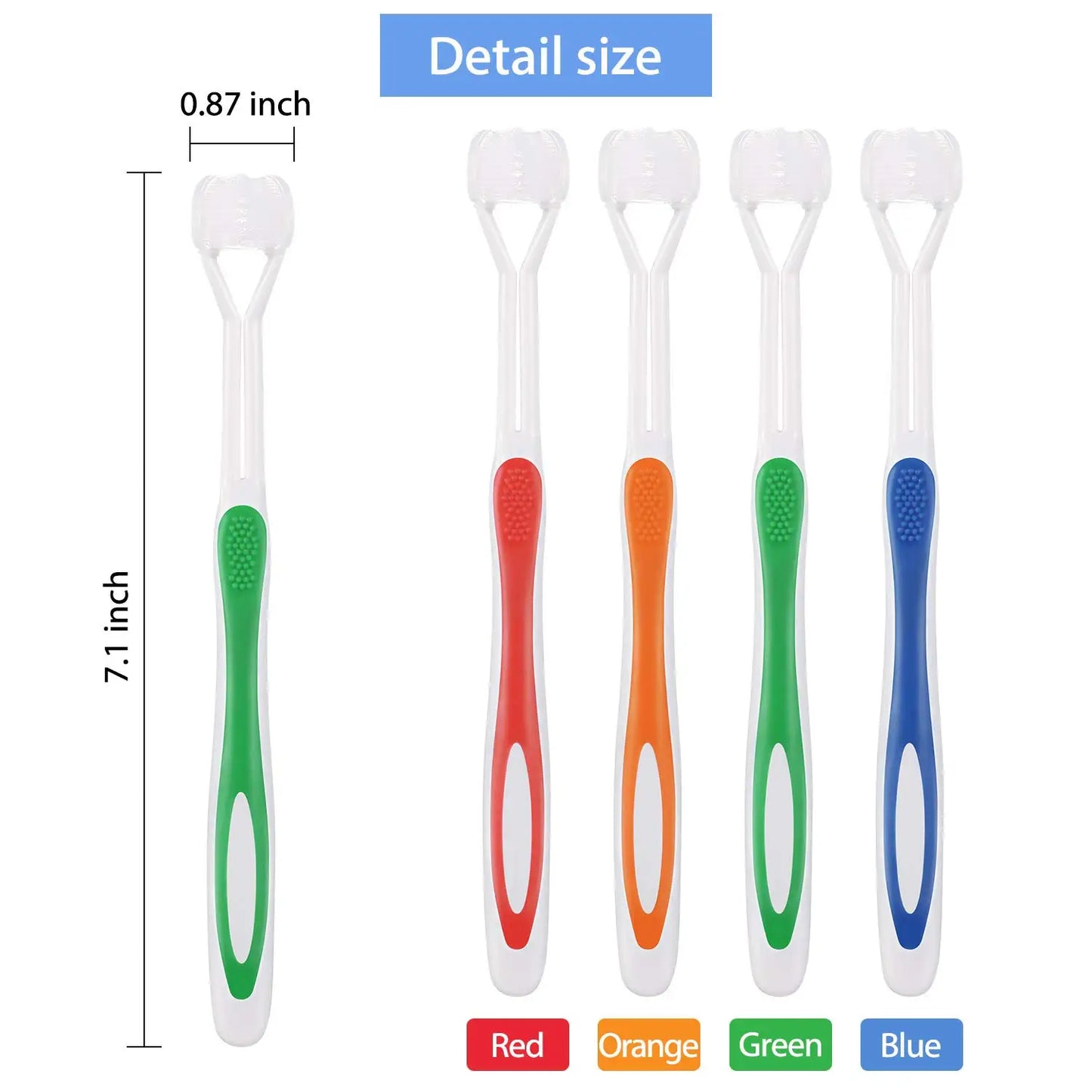 Set de 4 Cepillos de Dientes de Tres Caras – Higiene Suave y Sensorial para Niños