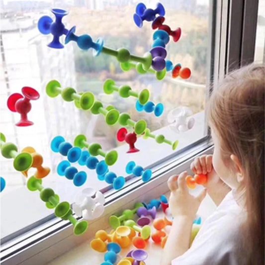 Juguete con ventosa, juego de dardos de lanzamiento suave, juguete con ventosa Pop de bloques de construcción, juguete Fidget para niños, juego interactivo para padres e hijos