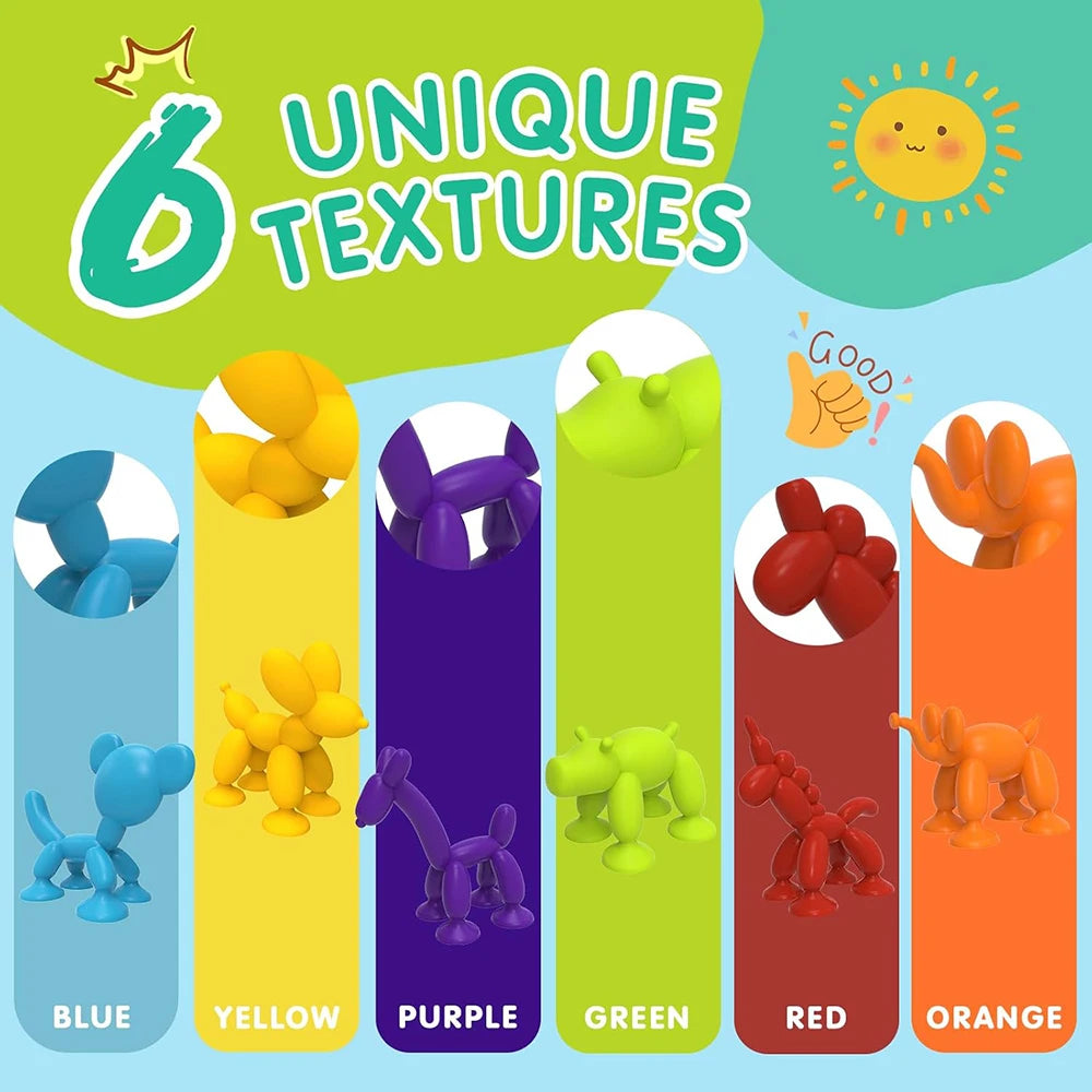 Juguetes de baño con ventosa para niños y niñas, juguetes de succión con forma de Animal, juego interactivo para padres e hijos, ventana, bloques de construcción de viaje