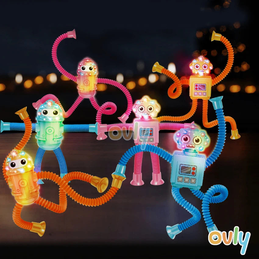 Robot Fidget Flexible con Conectores – Estimulación Táctil y Juego Creativo