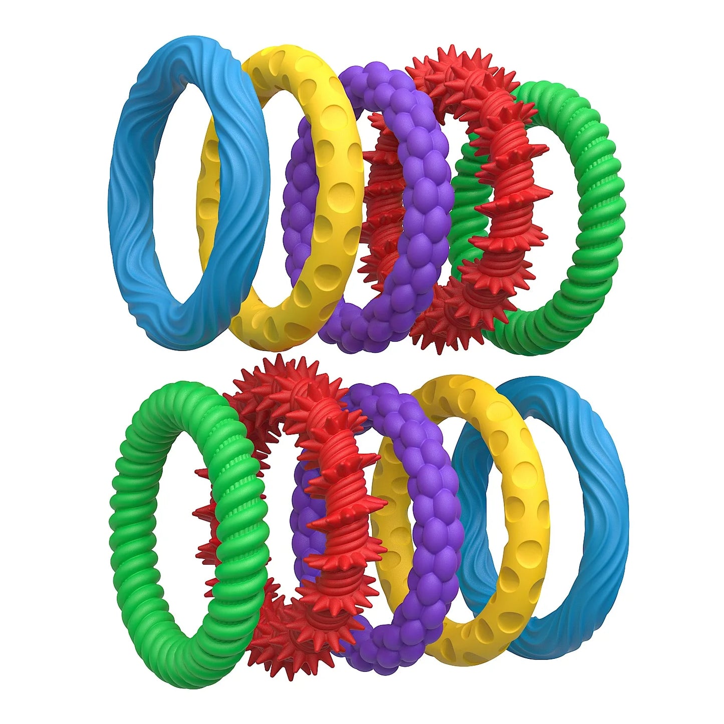 Anillo sensorial, juguetes antiestrés EDC, juguete sensorial de ansiedad antiestrés para adultos y niños, autismo, TDAH, 5 paquetes