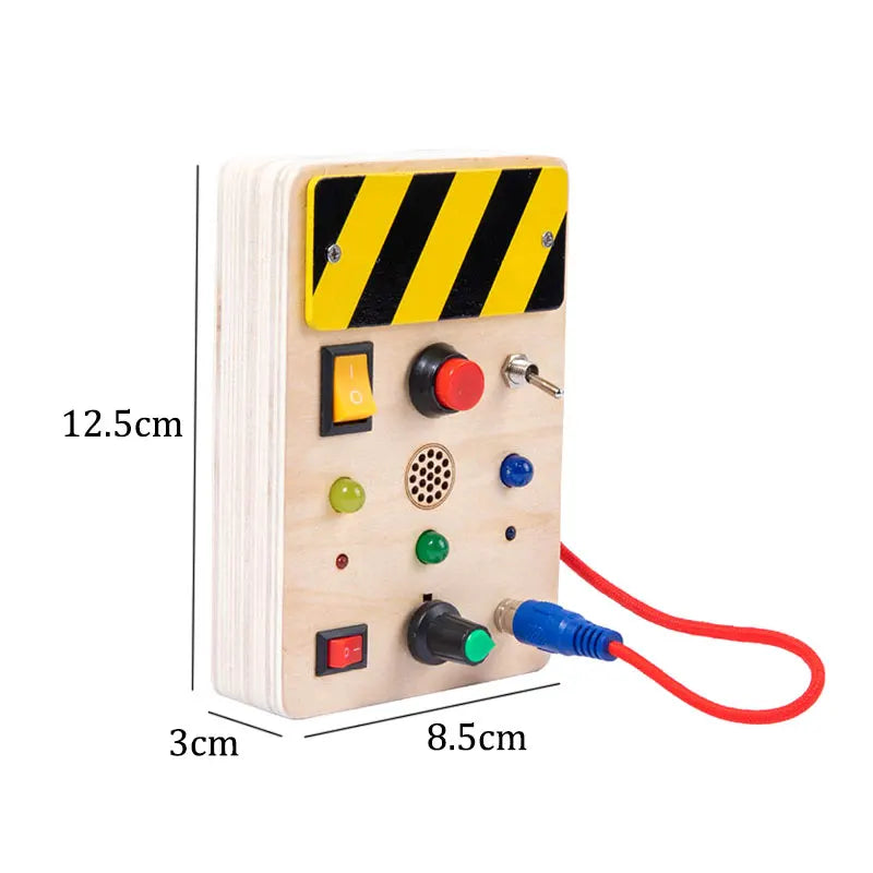 Tablero ocupado Montessori, juguetes para niños, interruptor de luz Led, simula el volante del coche, actividades de viaje, juego sensorial, juguetes educativos