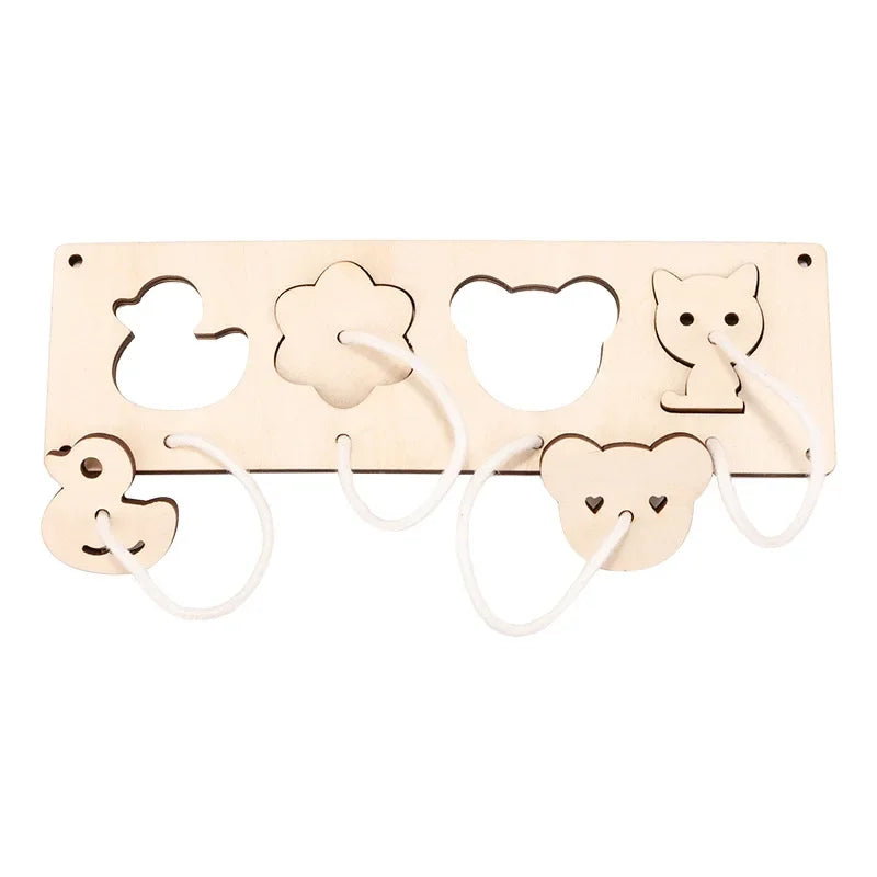 Tablero Montessori de Madera – Juego Sensorial para Concentración y Coordinación