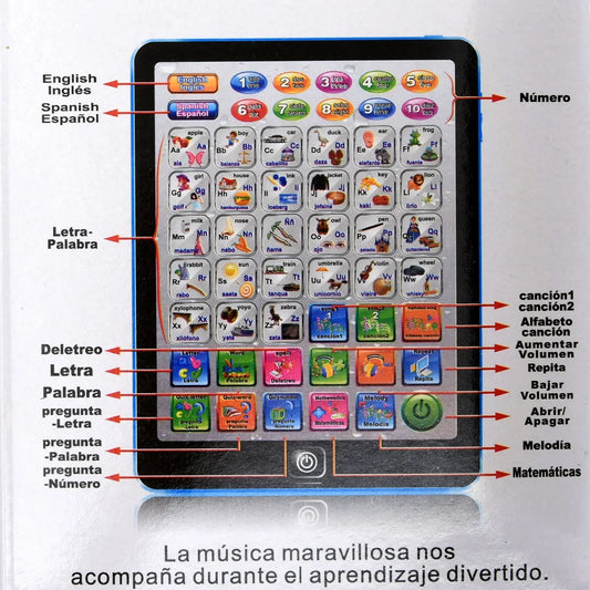 Mini Ordenador Educativo Bilingüe – Aprende Español e Inglés con Juegos Interactivos