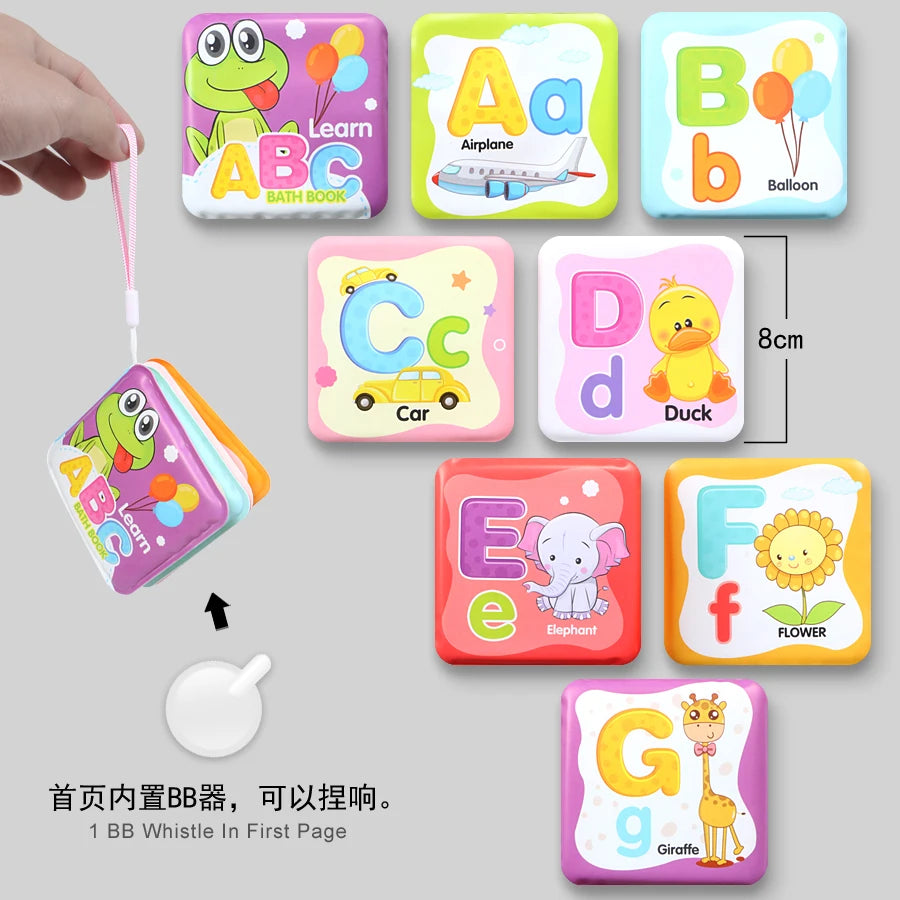 Juguete para bebé, baño de natación, Mini libro de baño para chico, letras de aprendizaje temprano, números, libros impermeables, juguetes educativos para bebés