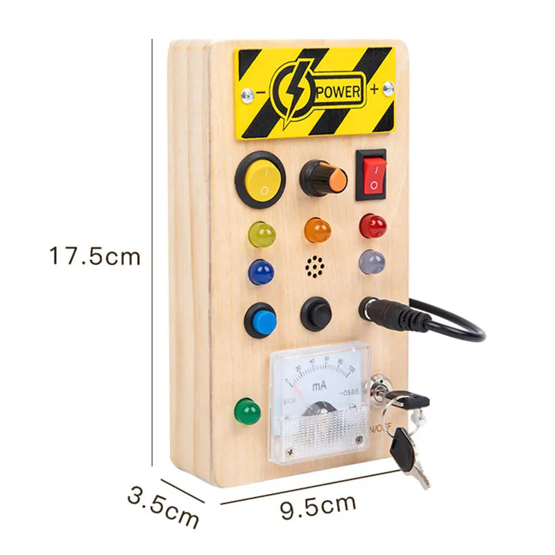 Tablero ocupado Montessori, juguetes para niños, interruptor de luz Led, simula el volante del coche, actividades de viaje, juego sensorial, juguetes educativos