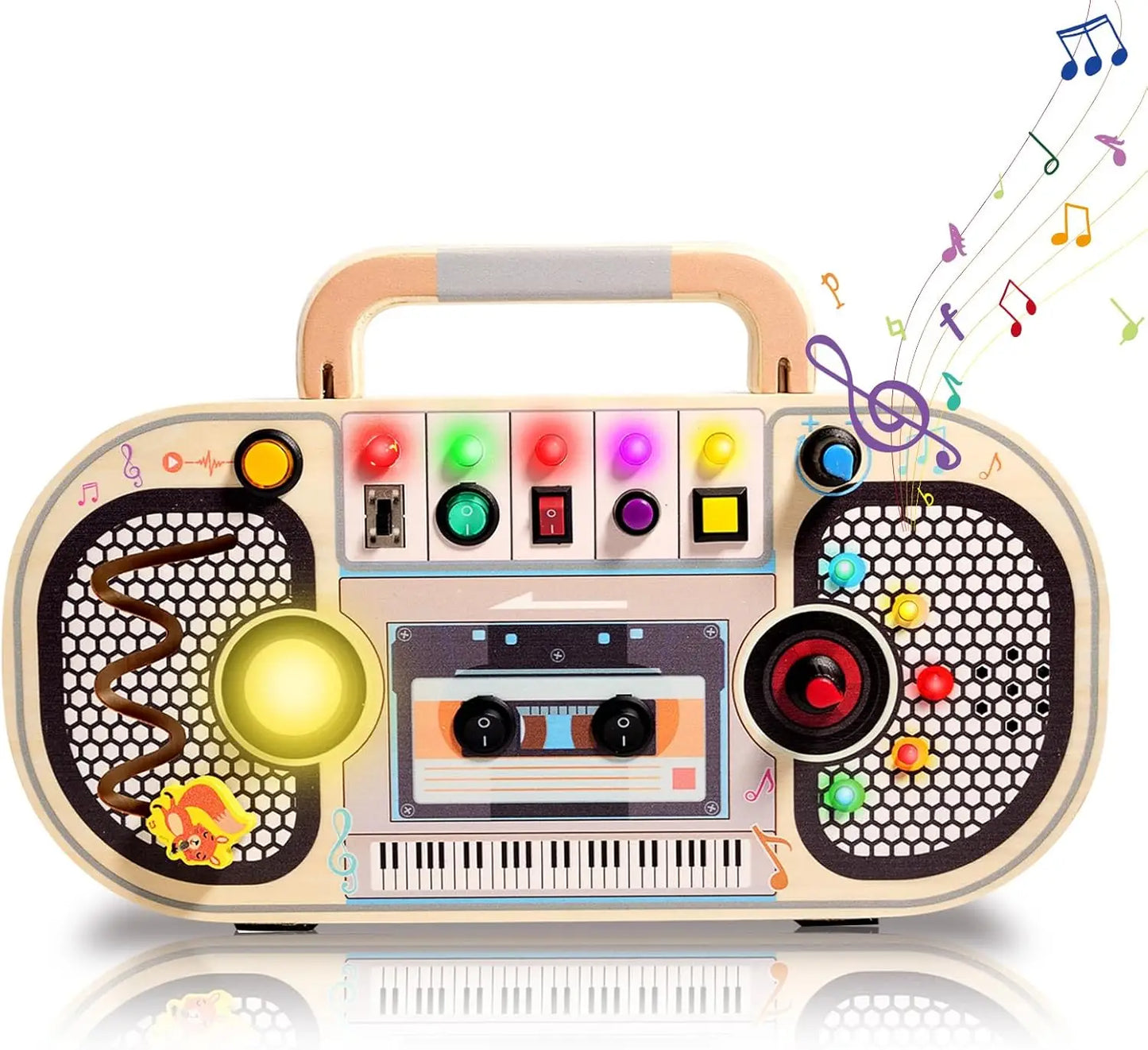 Tablero Montessori con Interruptores – Estimulación Sensorial y Juego Activo