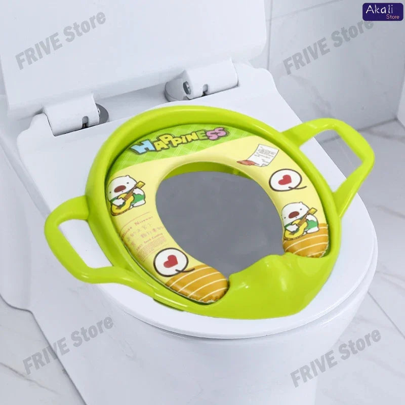 Asiento de entrenamiento para ir al baño para niños pequeños, antideslizante, ligero, con protector contra salpicaduras, adecuado para niños y niñas, asiento de inodoro de entrenamiento suave