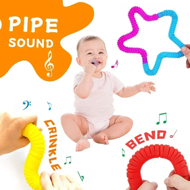 Fidget Sensorial Tubos Pop – Juego de Destreza y Estimulación Visual