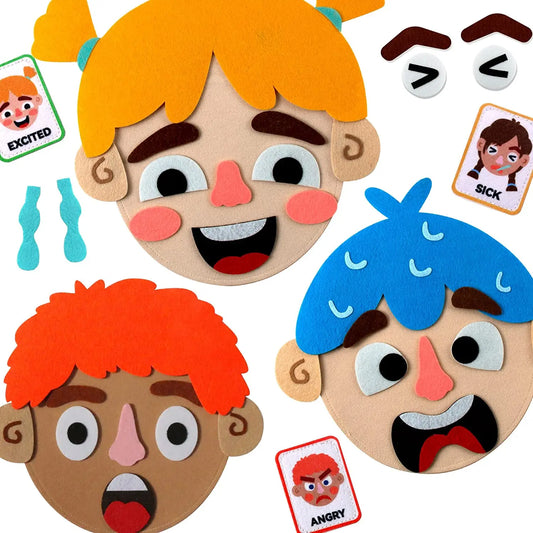 Tablero ocupado de aprendizaje temprano emocional para niños con 9 tarjetas de emoción para juegos de caras, juguetes de terapia sensorial para autismo de aprendizaje preescolar