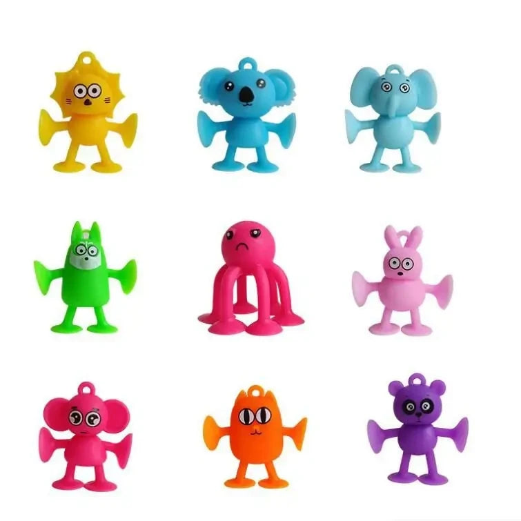 Juguetes de baño con ventosa para niños y niñas, juguetes de succión con forma de Animal, juego interactivo para padres e hijos, ventana, bloques de construcción de viaje