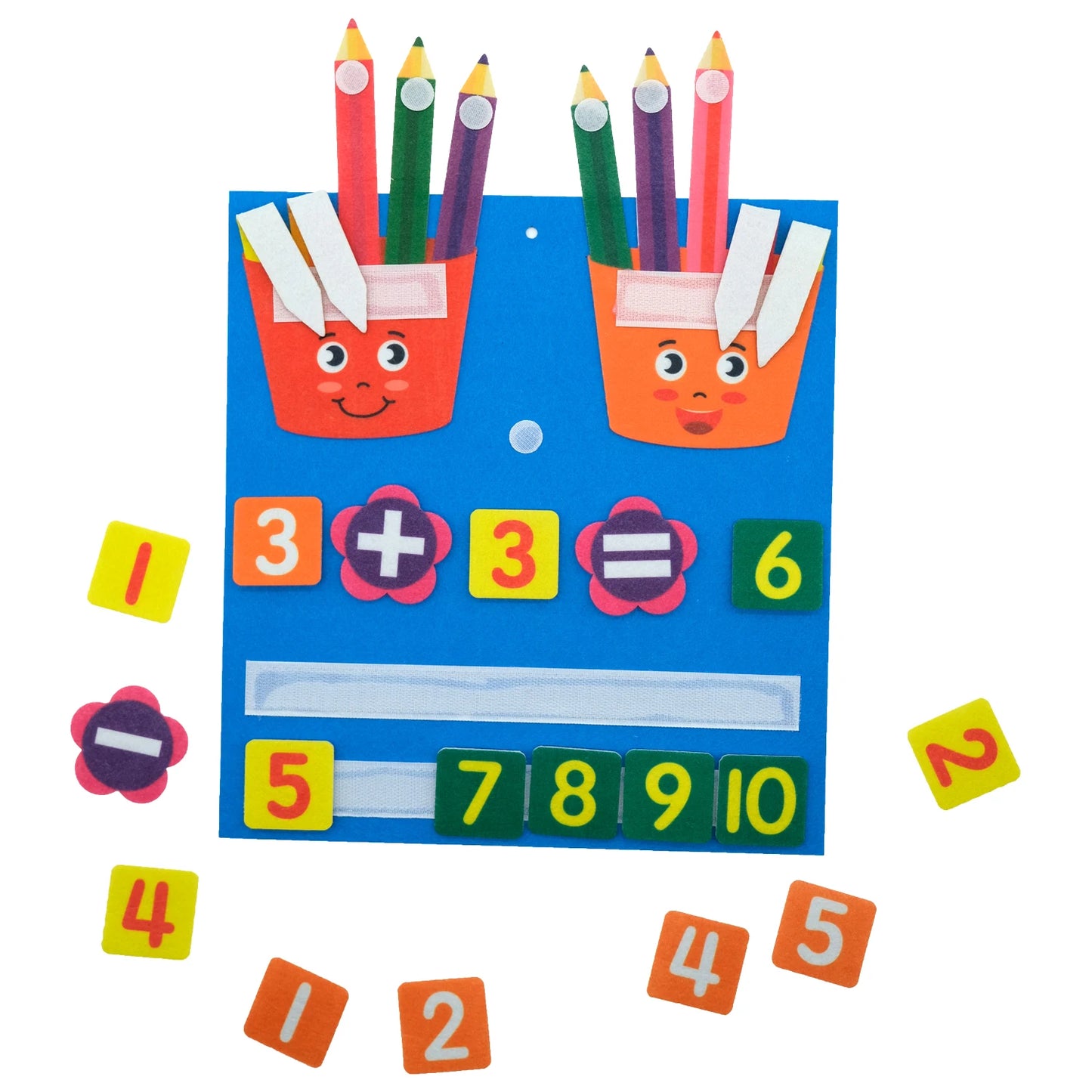 Tablero de Fieltro Montessori para Contar – Aprendizaje Numérico con los Dedos
