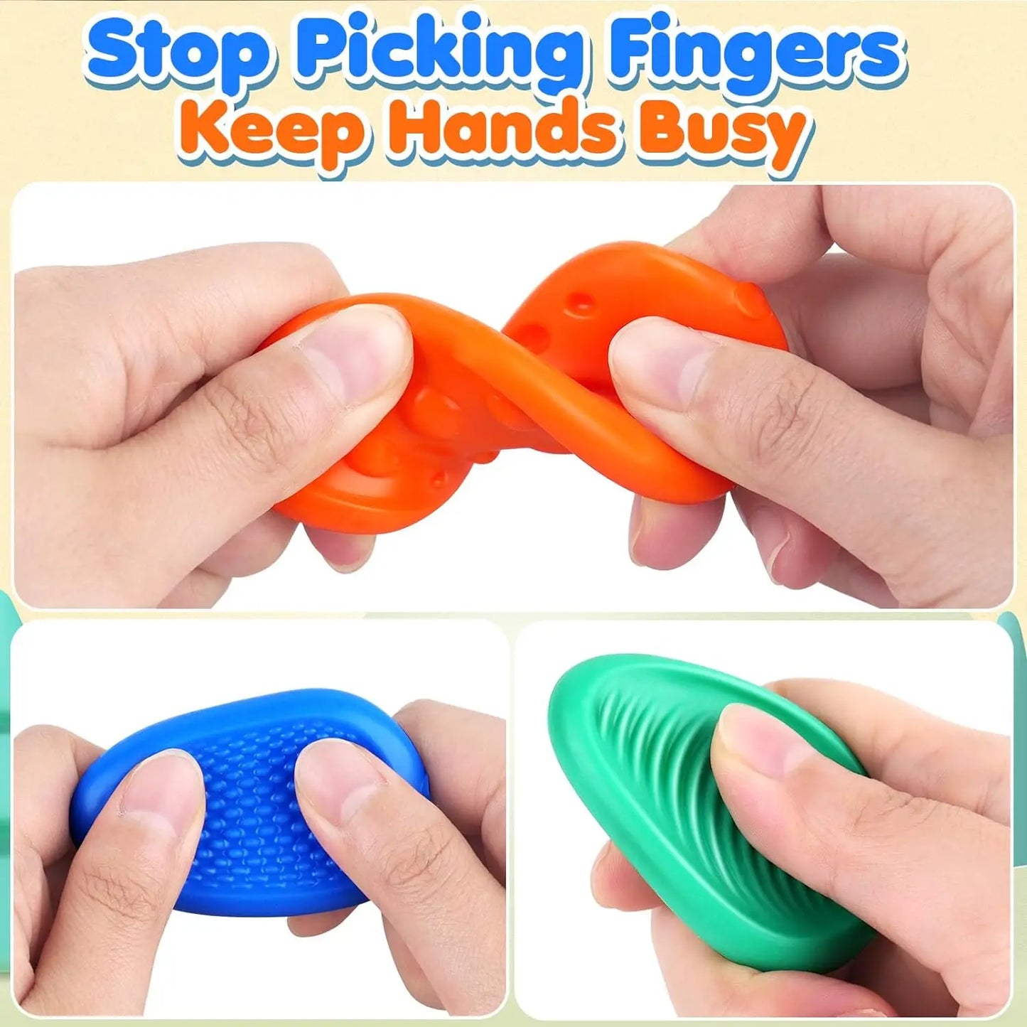 Anillos Sensoriales Texturizados – Juego de 6 para Estimulación Táctil y Calma