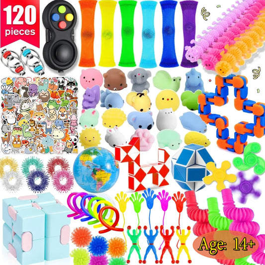 Pack de 120 Juguetes Antiestrés Sensoriales – Ideal para Aula o Fiesta