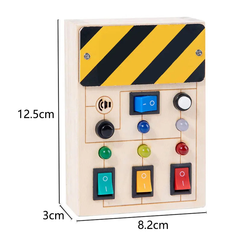 Tablero ocupado Montessori, juguetes para niños, interruptor de luz Led, simula el volante del coche, actividades de viaje, juego sensorial, juguetes educativos