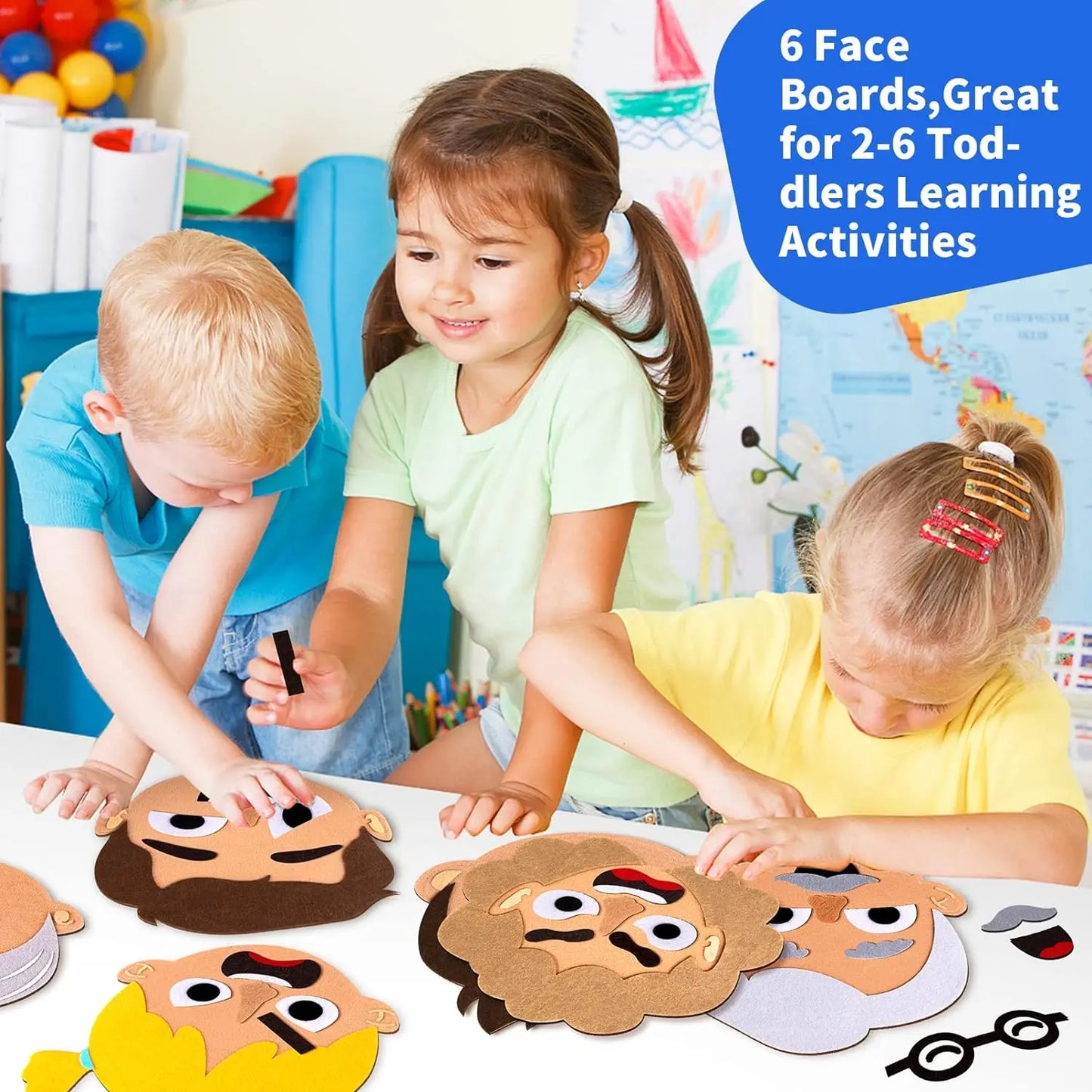 Tableros emocionales sociales Montessori, juguetes sensoriales para niños y niños pequeños, actividades de aprendizaje emocional para niños y niñas