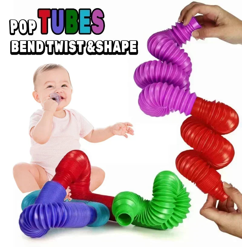 Fidget Sensorial Tubos Pop – Juego de Destreza y Estimulación Visual