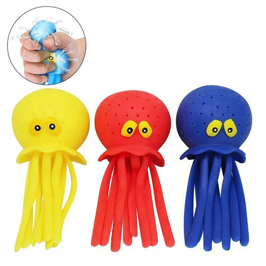 Bolas de agua de pulpo para niños, juguetes de baño para niños, alivio del estrés sensorial, bolas de salpicaduras de bomba de agua, lindos juguetes flotantes para piscina