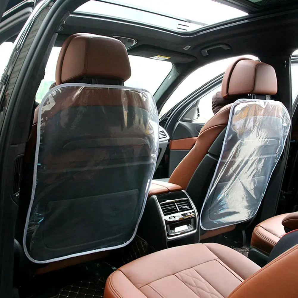 Cubierta trasera de asiento de coche para niños, almohadilla protectora antisuciedad, transparente, antipatadas