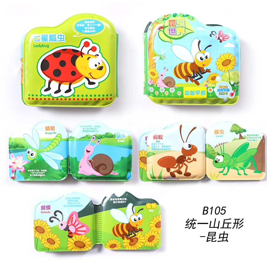 Juguete para bebé, baño de natación, Mini libro de baño para chico, letras de aprendizaje temprano, números, libros impermeables, juguetes educativos para bebés