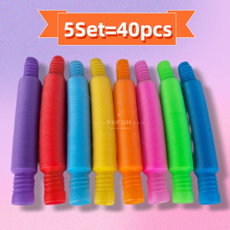 Fidget Sensorial Tubos Pop – Juego de Destreza y Estimulación Visual
