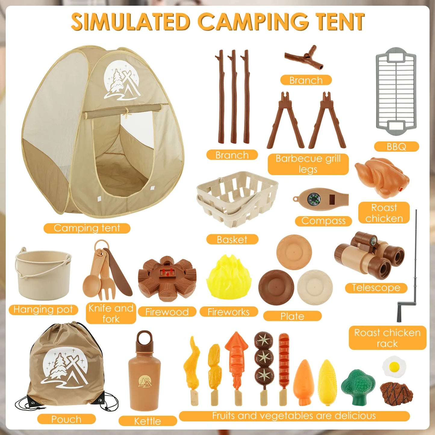 Tienda de Campaña Portátil para Niños – Juego de Aventura Sensorial Interior y Exterior