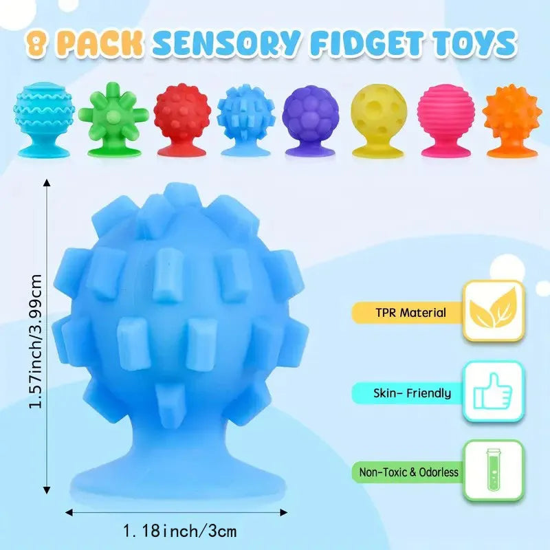 Fidget Sensorial con Ventosas – Estimulación Táctil y Juego Montessori