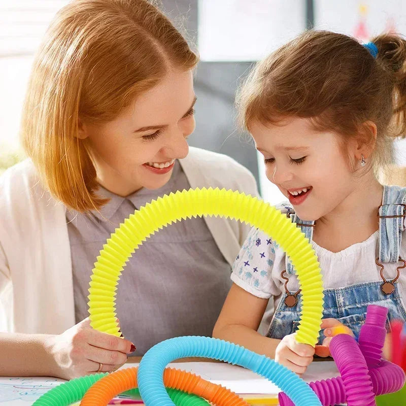 Fidget Sensorial Tubos Pop – Juego de Destreza y Estimulación Visual