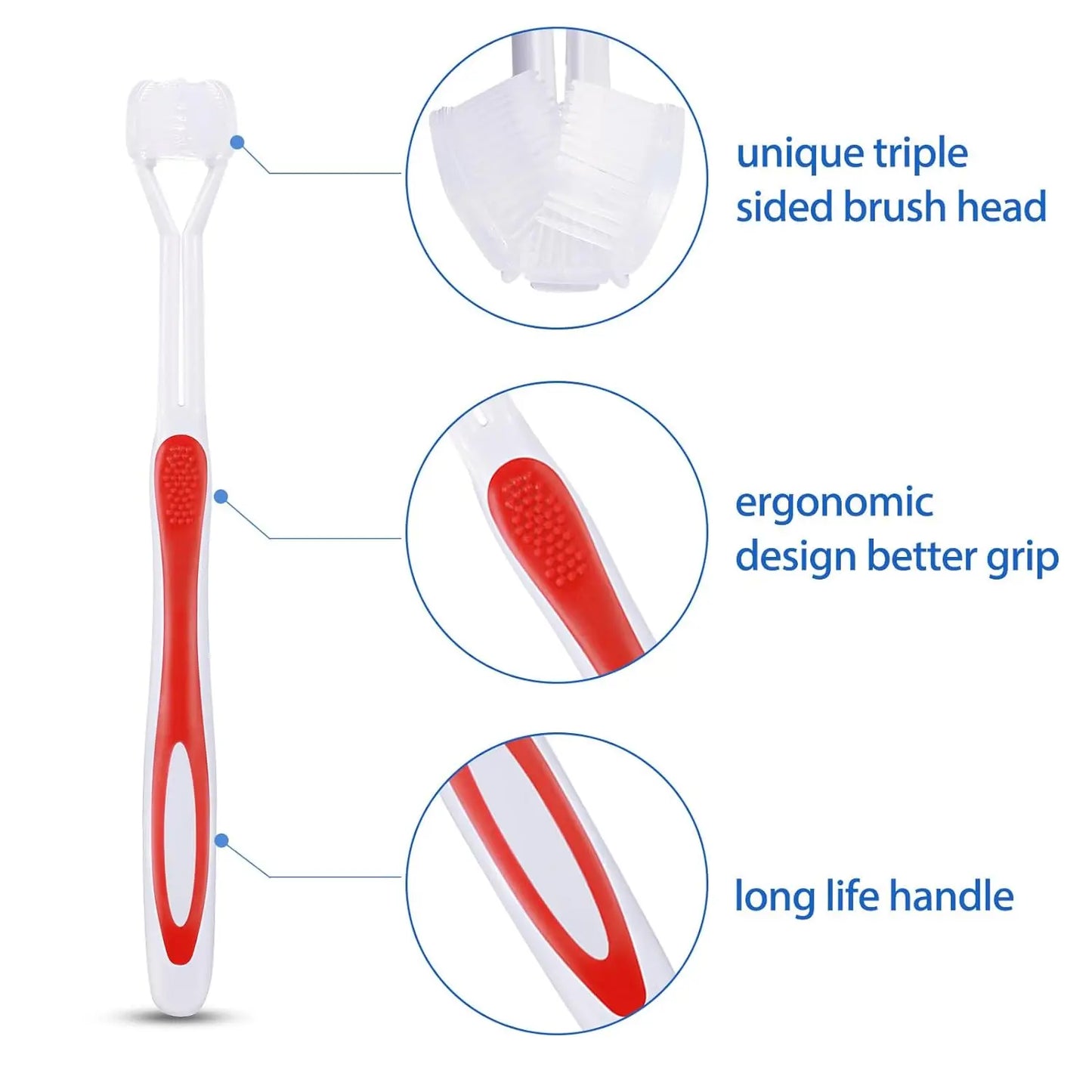 Set de 4 Cepillos de Dientes de Tres Caras – Higiene Suave y Sensorial para Niños