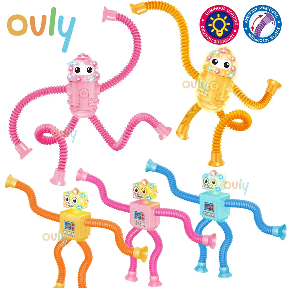 Robot Fidget Flexible con Conectores – Estimulación Táctil y Juego Creativo