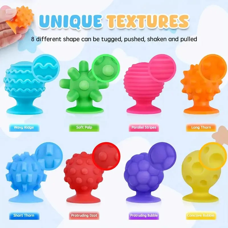 Fidget Sensorial con Ventosas – Estimulación Táctil y Juego Montessori