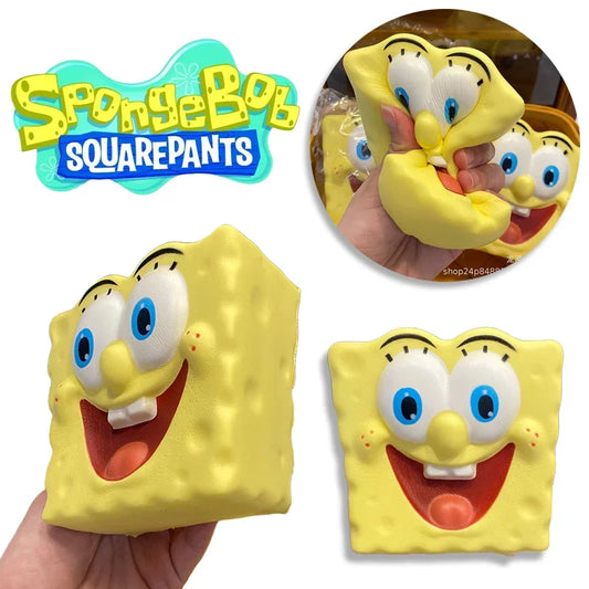 Juguete para apretar Bob Esponja, rebote lento, divertido prensa de pellizco, dibujos animados de Anime para niños, juguete perfumado para aliviar el estrés, regalos de cumpleaños para niños y niñas