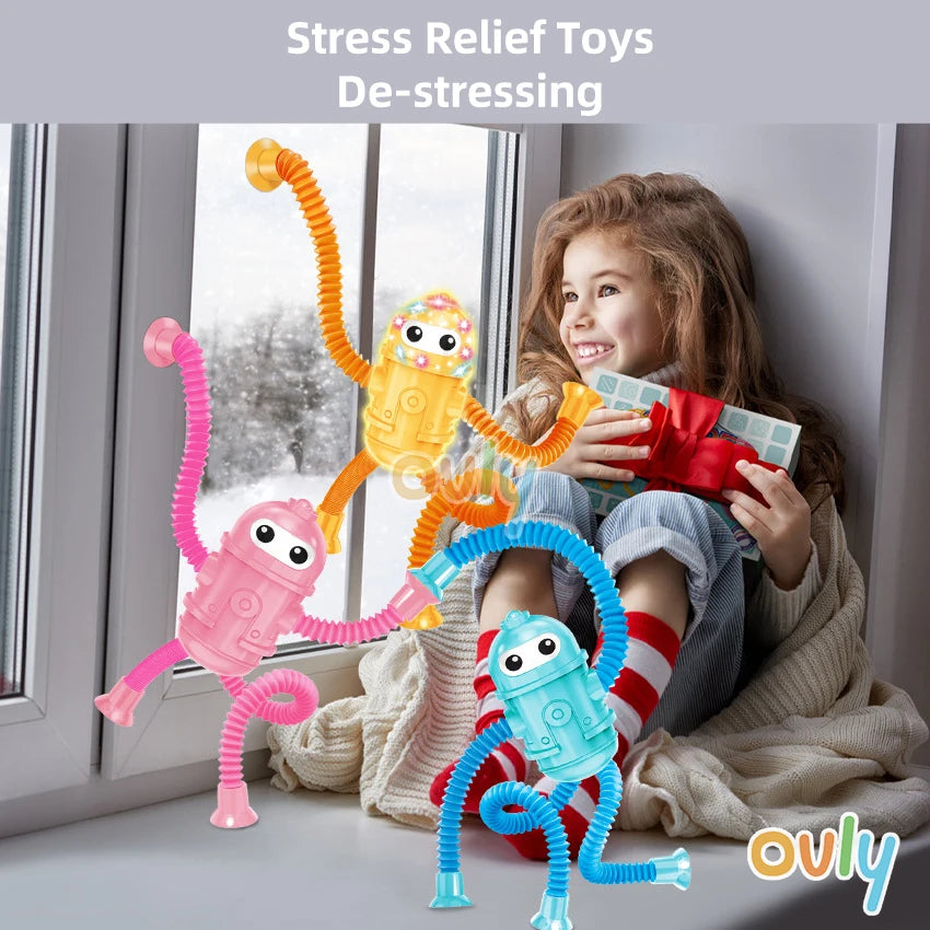 Robot Fidget Flexible con Conectores – Estimulación Táctil y Juego Creativo