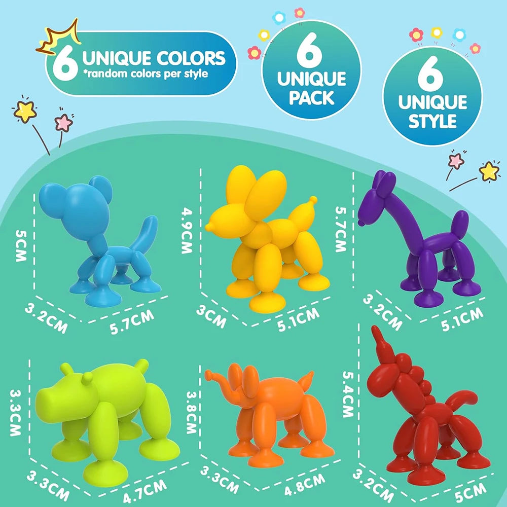 Juguetes de baño con ventosa para niños y niñas, juguetes de succión con forma de Animal, juego interactivo para padres e hijos, ventana, bloques de construcción de viaje