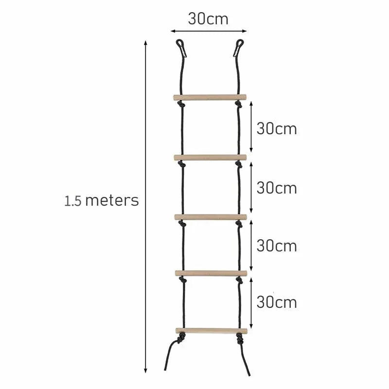 Escalera de Cuerda con Columpio de Madera – Juego Activo para Motricidad y Equilibrio