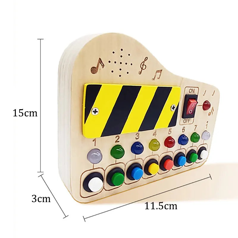 Tablero ocupado Montessori, juguetes para niños, interruptor de luz Led, simula el volante del coche, actividades de viaje, juego sensorial, juguetes educativos