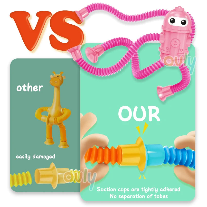 Robot Fidget Flexible con Conectores – Estimulación Táctil y Juego Creativo