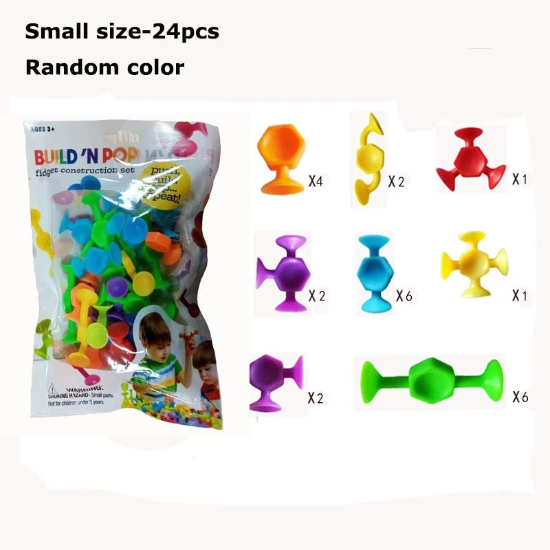 Juguetes de baño con ventosa para niños y niñas, juguetes de succión con forma de Animal, juego interactivo para padres e hijos, ventana, bloques de construcción de viaje