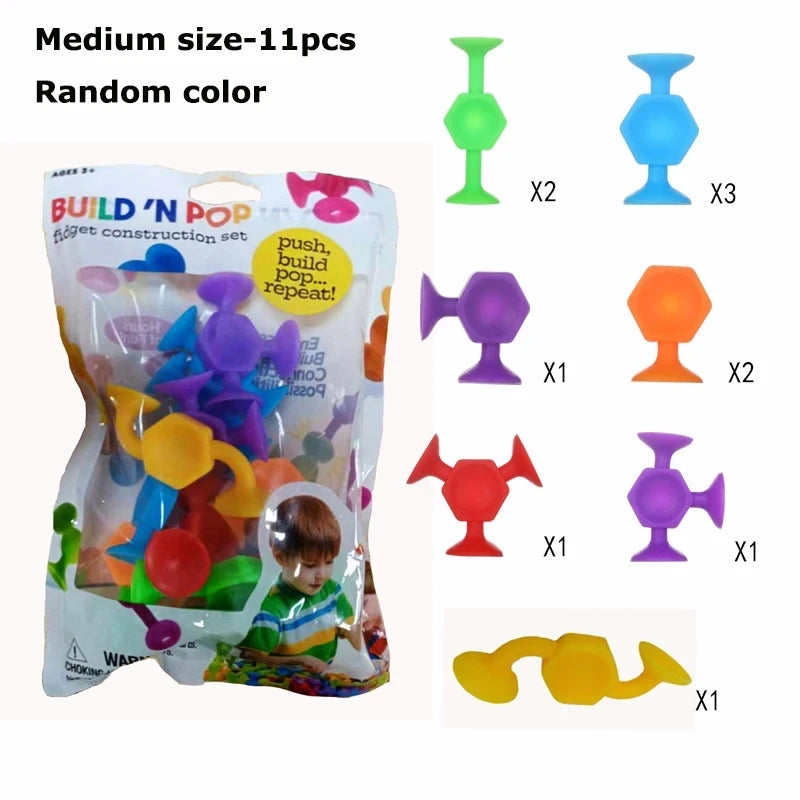 Juguetes de baño con ventosa para niños y niñas, juguetes de succión con forma de Animal, juego interactivo para padres e hijos, ventana, bloques de construcción de viaje